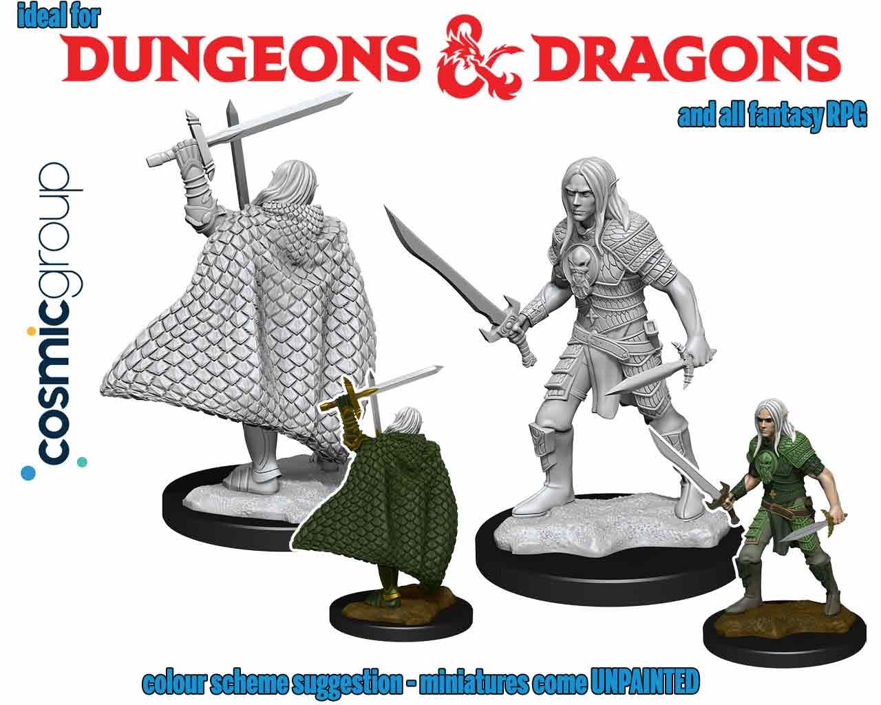 PATHFINDER DEEP CUT UNPAINTED MINIATURES - ELF MALE FIGHTER 3 Frikytopia