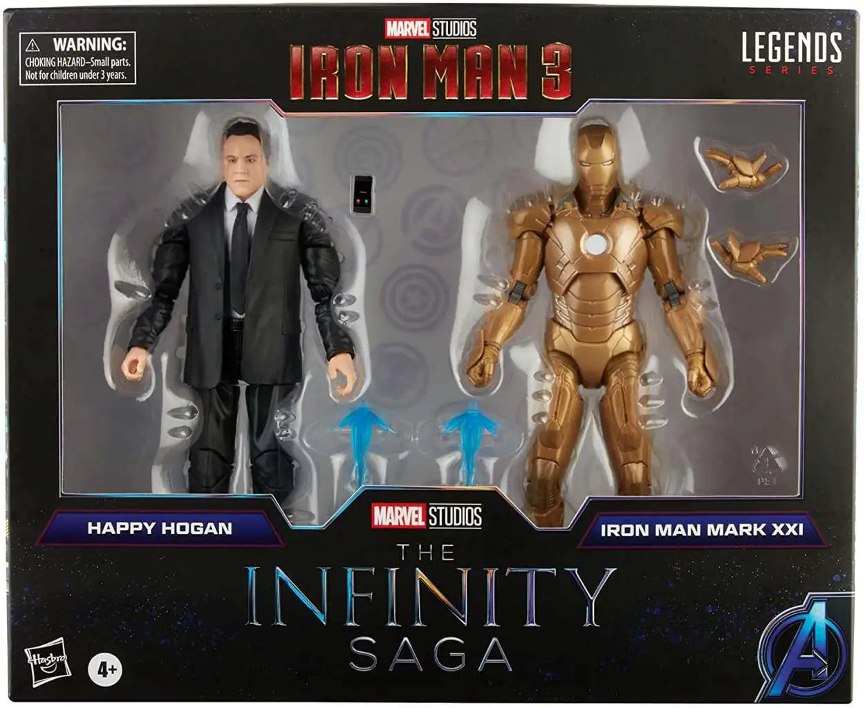 Blister 2 figuras Happy Hogan and Iron Man Mark XXI Iron Man 3 The Infinity Saga Marvel 15cm