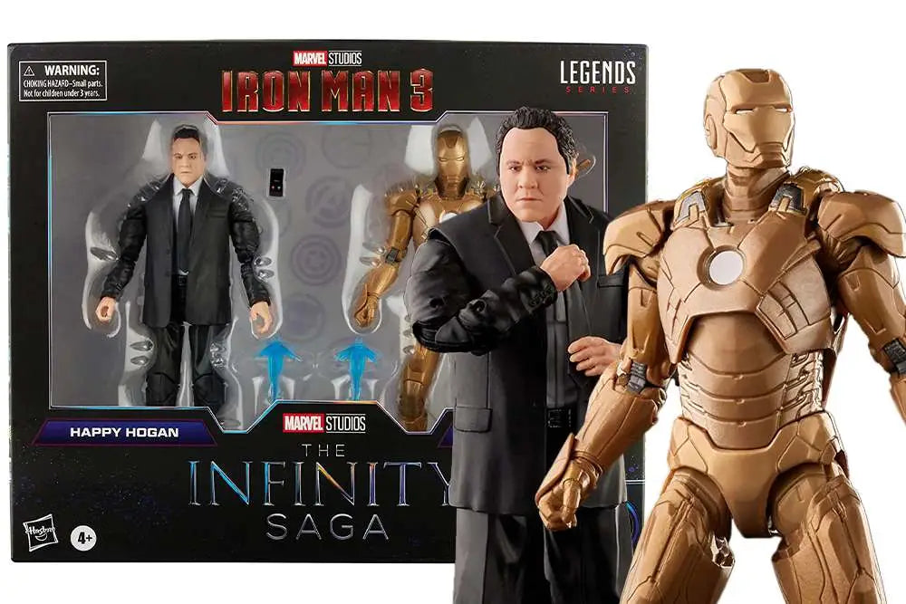 Blister 2 figuras Happy Hogan and Iron Man Mark XXI Iron Man 3 The Infinity Saga Marvel 15cm