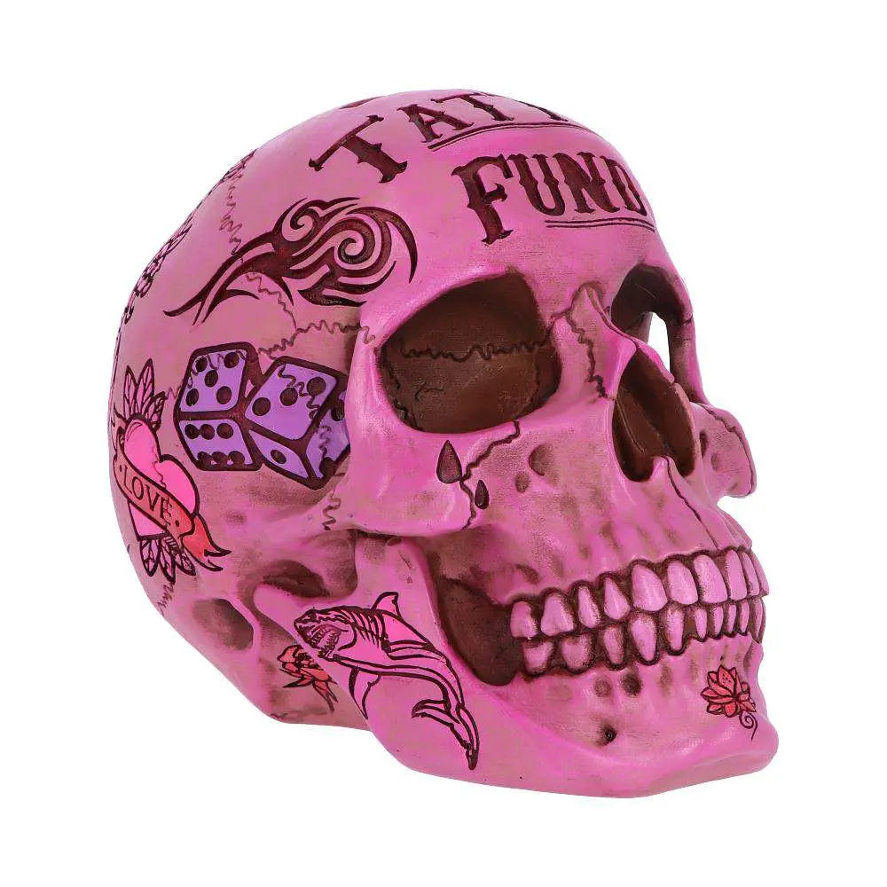PINK TATTOO SKULL MONEY Caja