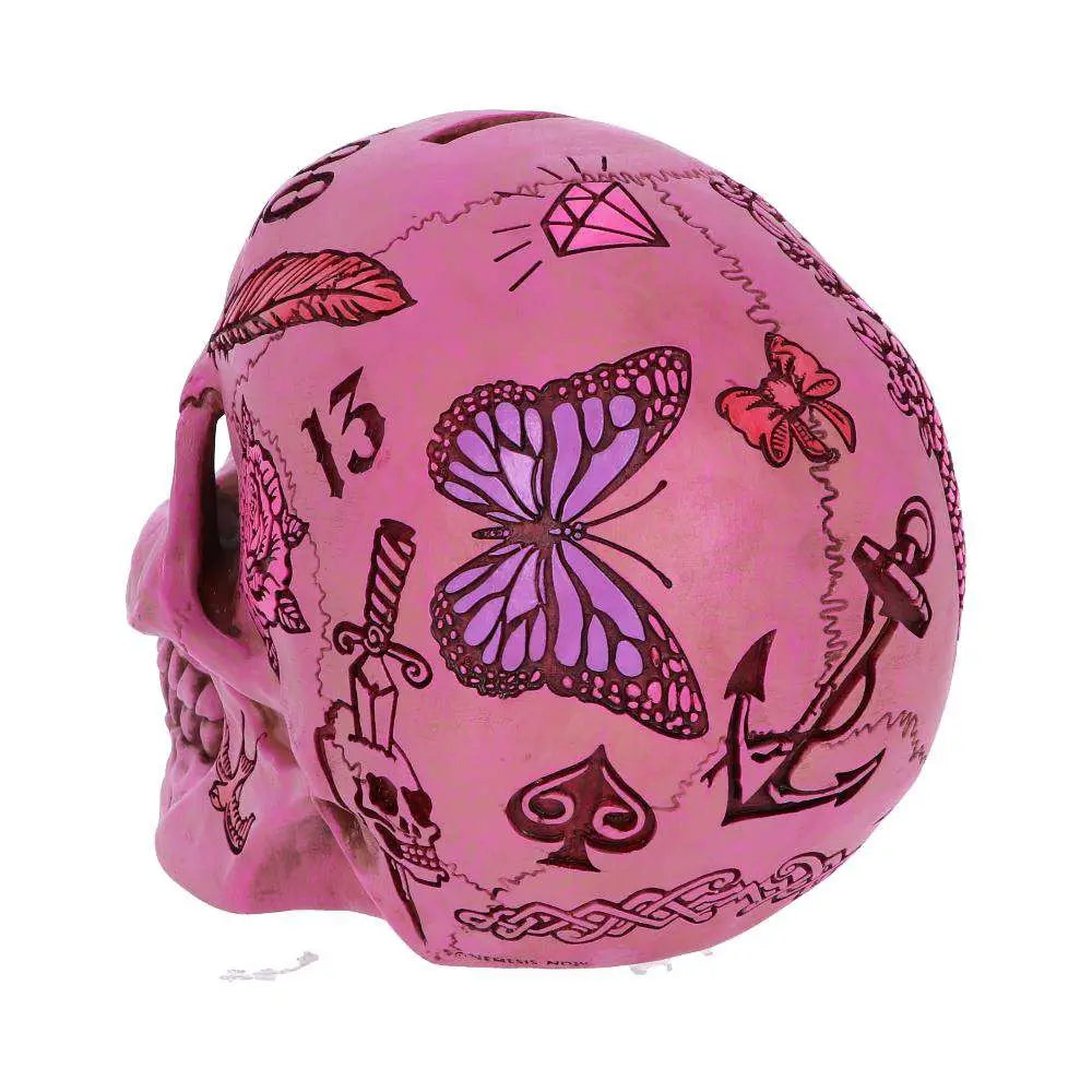 PINK TATTOO SKULL MONEY Caja