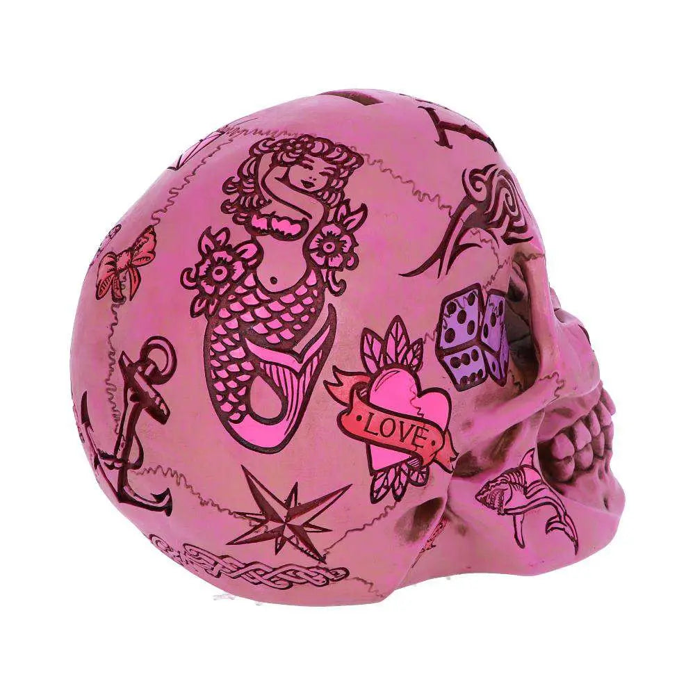 PINK TATTOO SKULL MONEY Caja