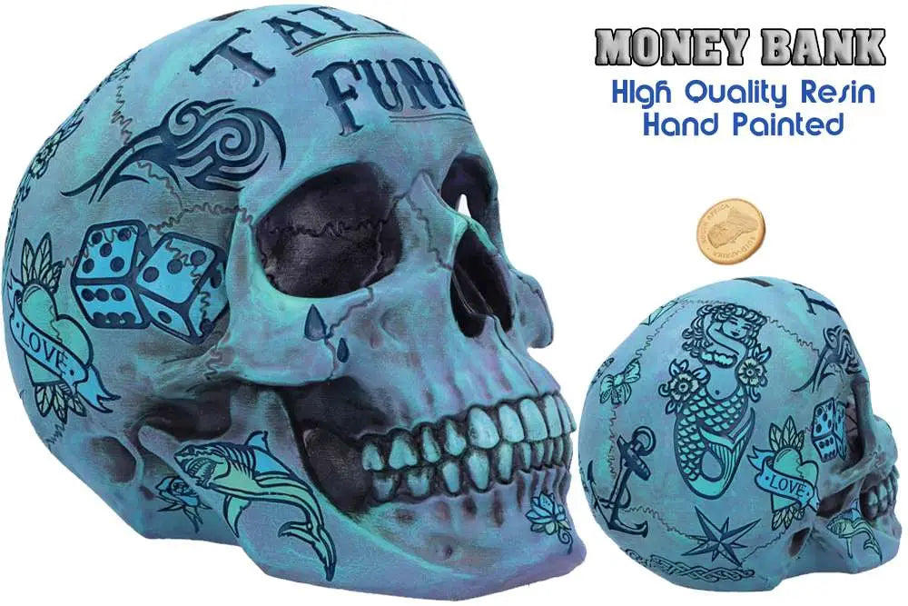 BLUE TATTOO SKULL MONEY Caja