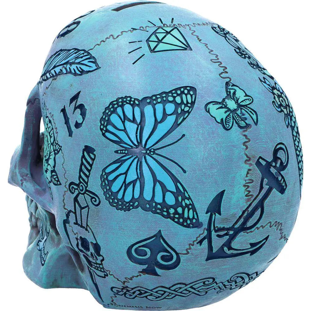BLUE TATTOO SKULL MONEY Caja