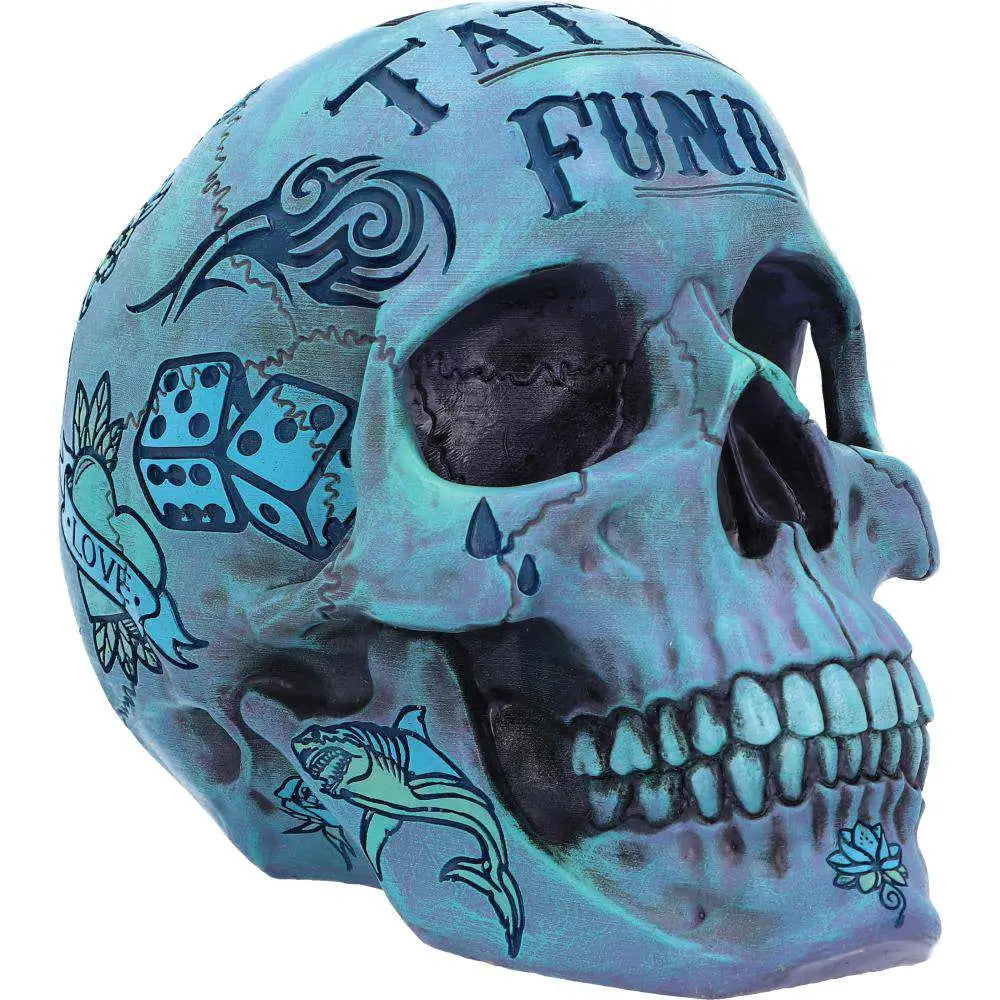 BLUE TATTOO SKULL MONEY Caja
