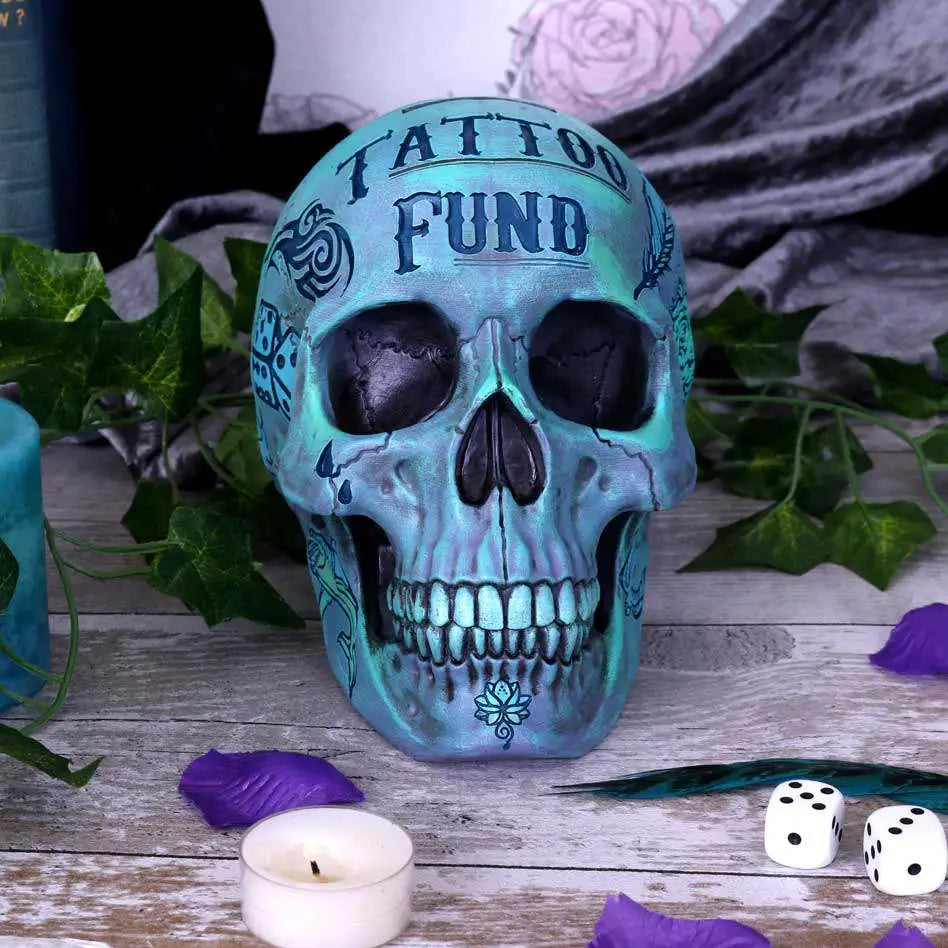 BLUE TATTOO SKULL MONEY Caja