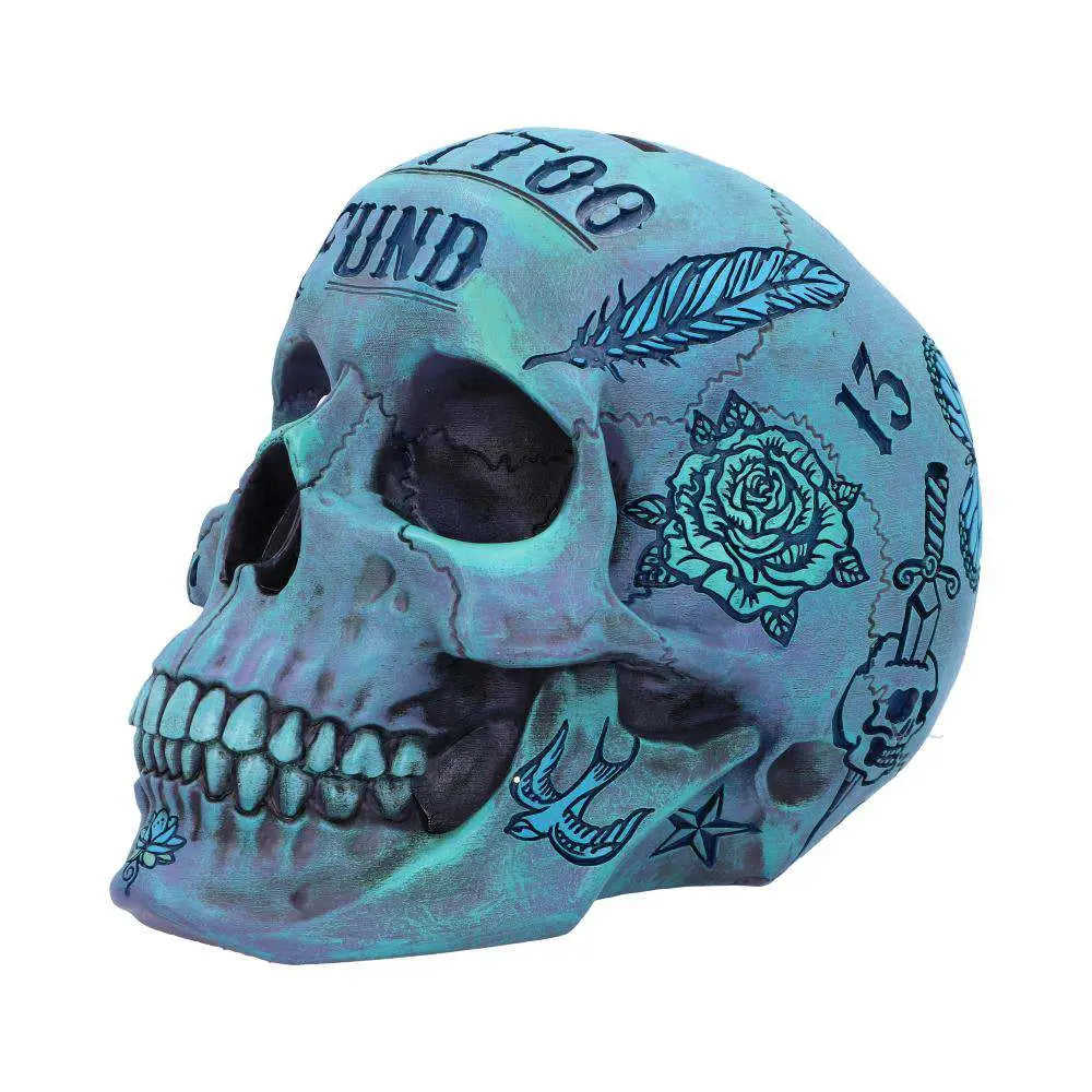 BLUE TATTOO SKULL MONEY Caja