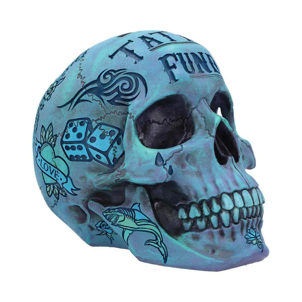 BLUE TATTOO SKULL MONEY Caja