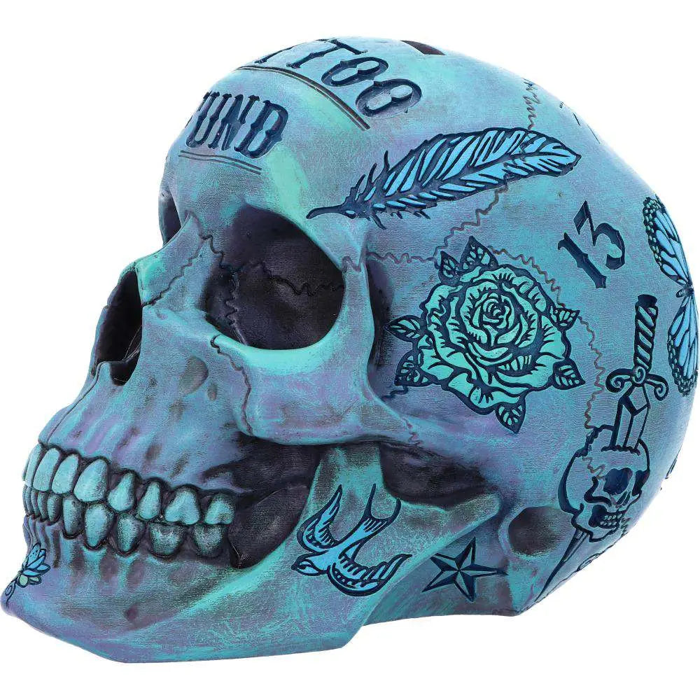 BLUE TATTOO SKULL MONEY Caja