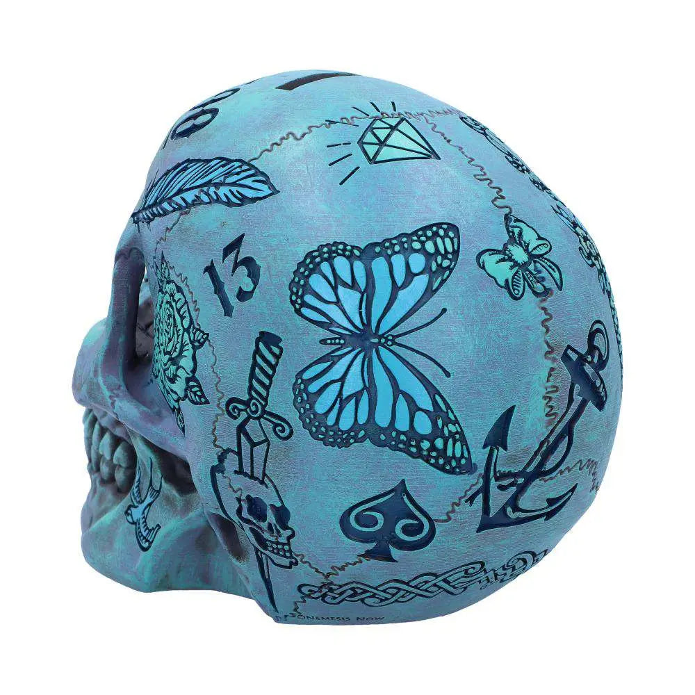 BLUE TATTOO SKULL MONEY Caja