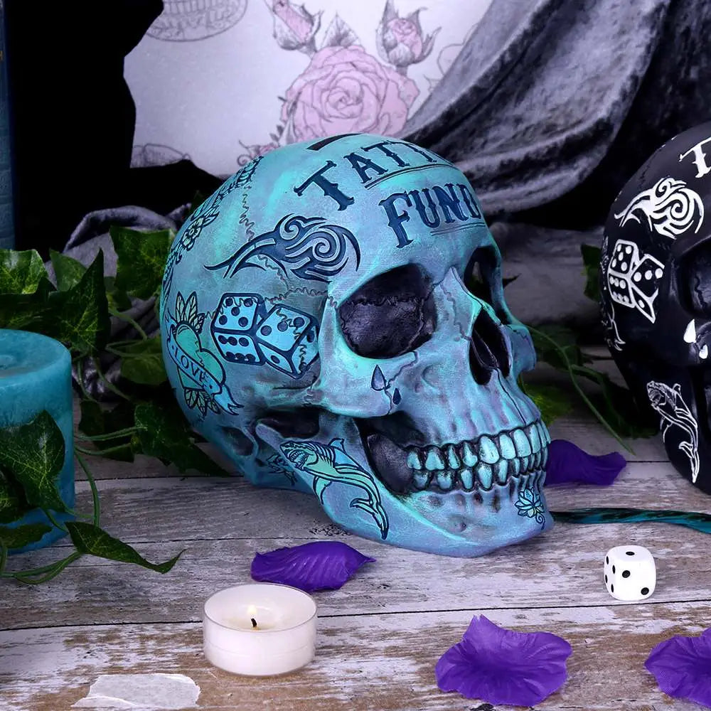BLUE TATTOO SKULL MONEY Caja