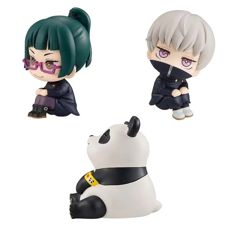Pack 3 figuras megahouse look up jujutsu kaisen maki toge panda gift set