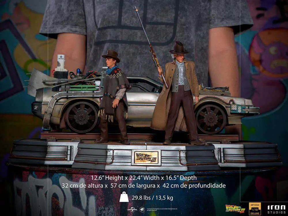 BTTF III DELOREAN + Estatua 1/10 SET
