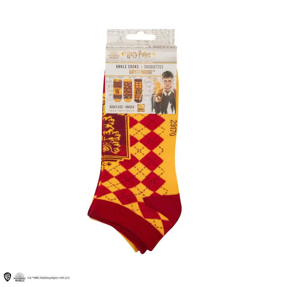 Harry Potter Pack de 3 Pares de calcetines tobilleros Gryffindor