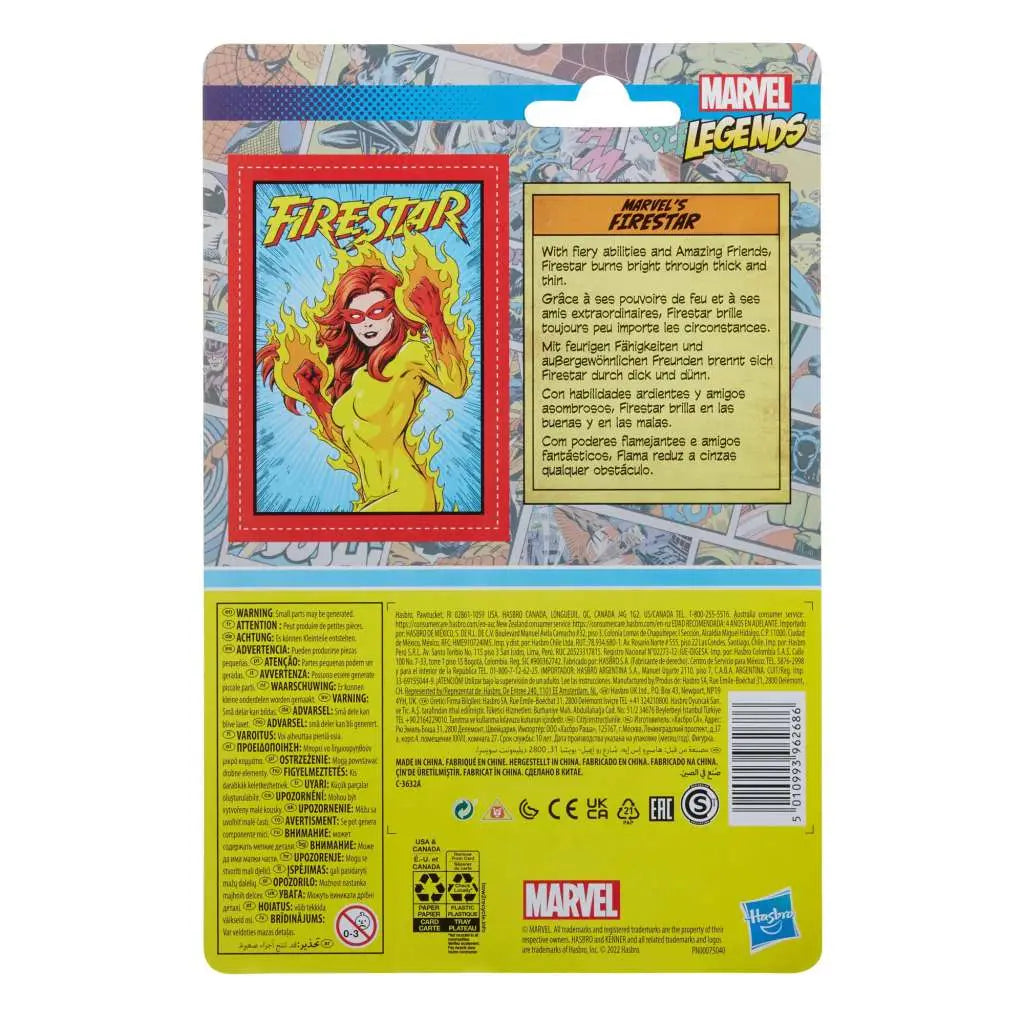 Figura hasbro firestar 9.5 cm marvel legends retro f38225x0