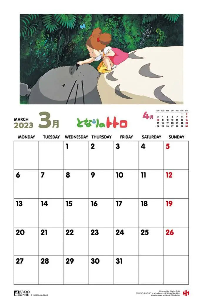 TOTORO 2023 Calendario