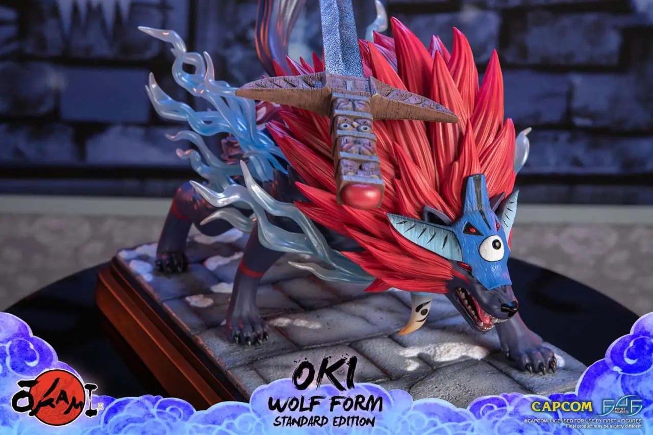 OKAMI OKI WOLF FROM RESIN Estatua