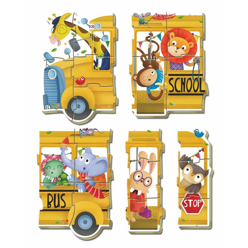 Puzzle School Bus 2-5 piezas madera