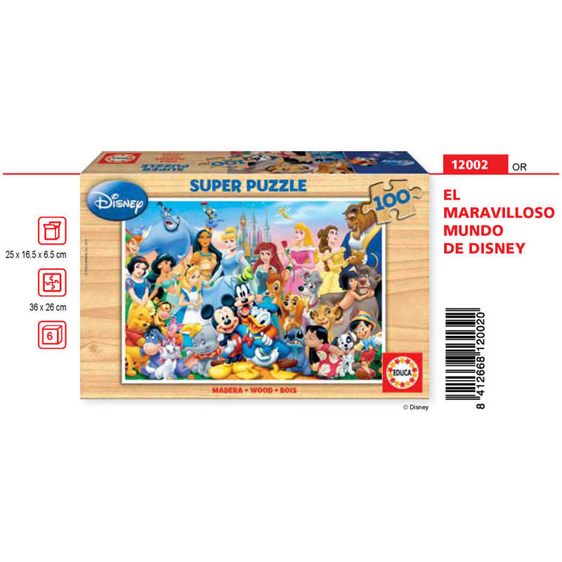 Puzzle El Maravilloso Mundo de Disney madera 100 piezas