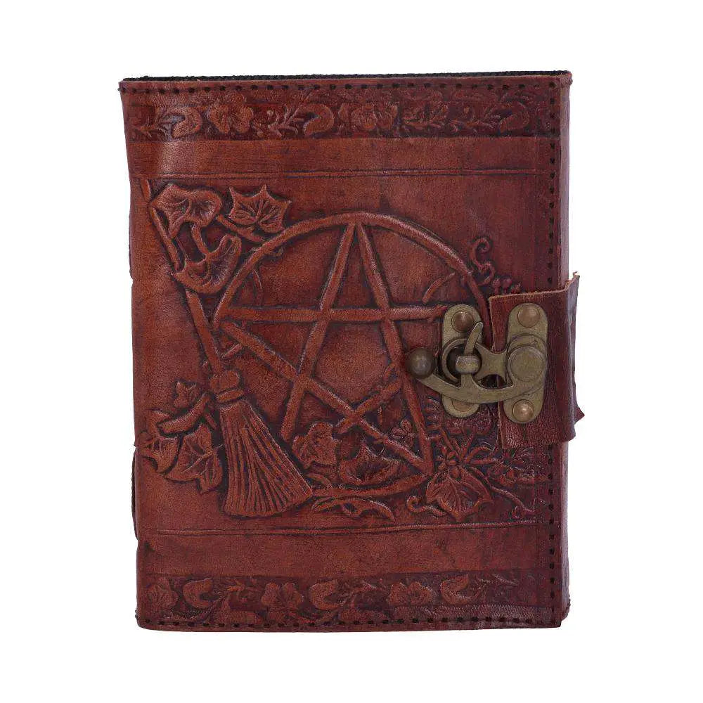 LEATHER Agenda EMBOSSED PENT/BROOM & LOCK Frikytopia