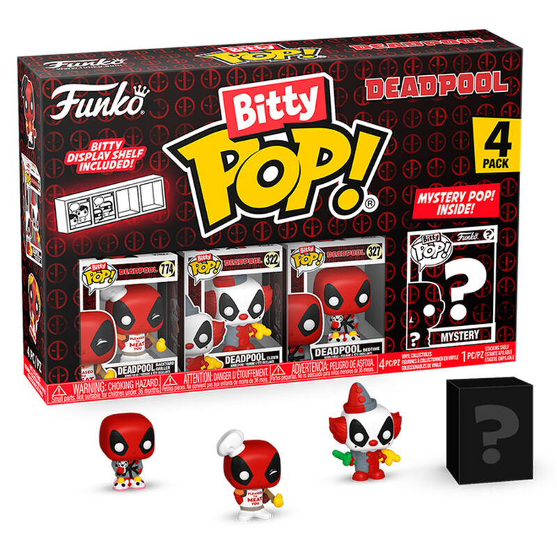 Blister 4 figuras Bitty POP Marvel Deadpool Master Frikytopia
