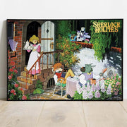 SHERLOCK HOUND TEA TIME WOOD PANEL