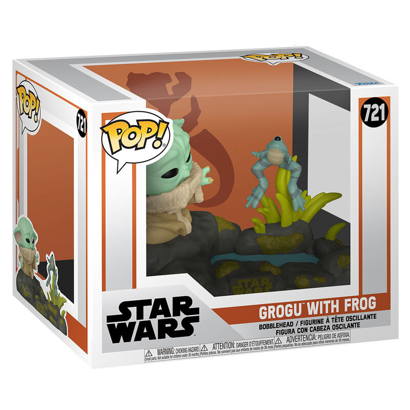 Star Wars POP Deluxe Vinyl Figura Din Grogu w/Frog 9 cm