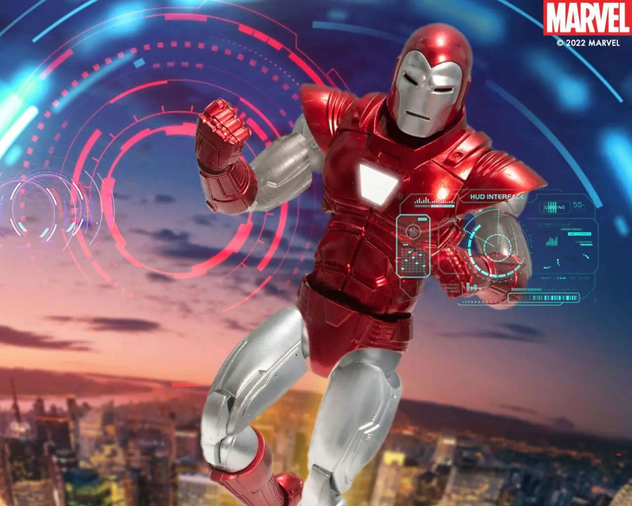 Figura mezco toyz marvel one:12 collective iron man silver centurion edition 16cm