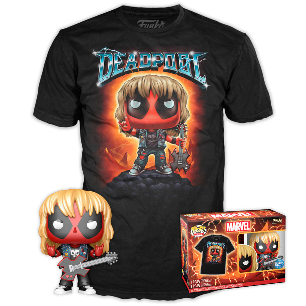 Set figura POP Tee Marvel Deadpool Heavy Metal talla 1