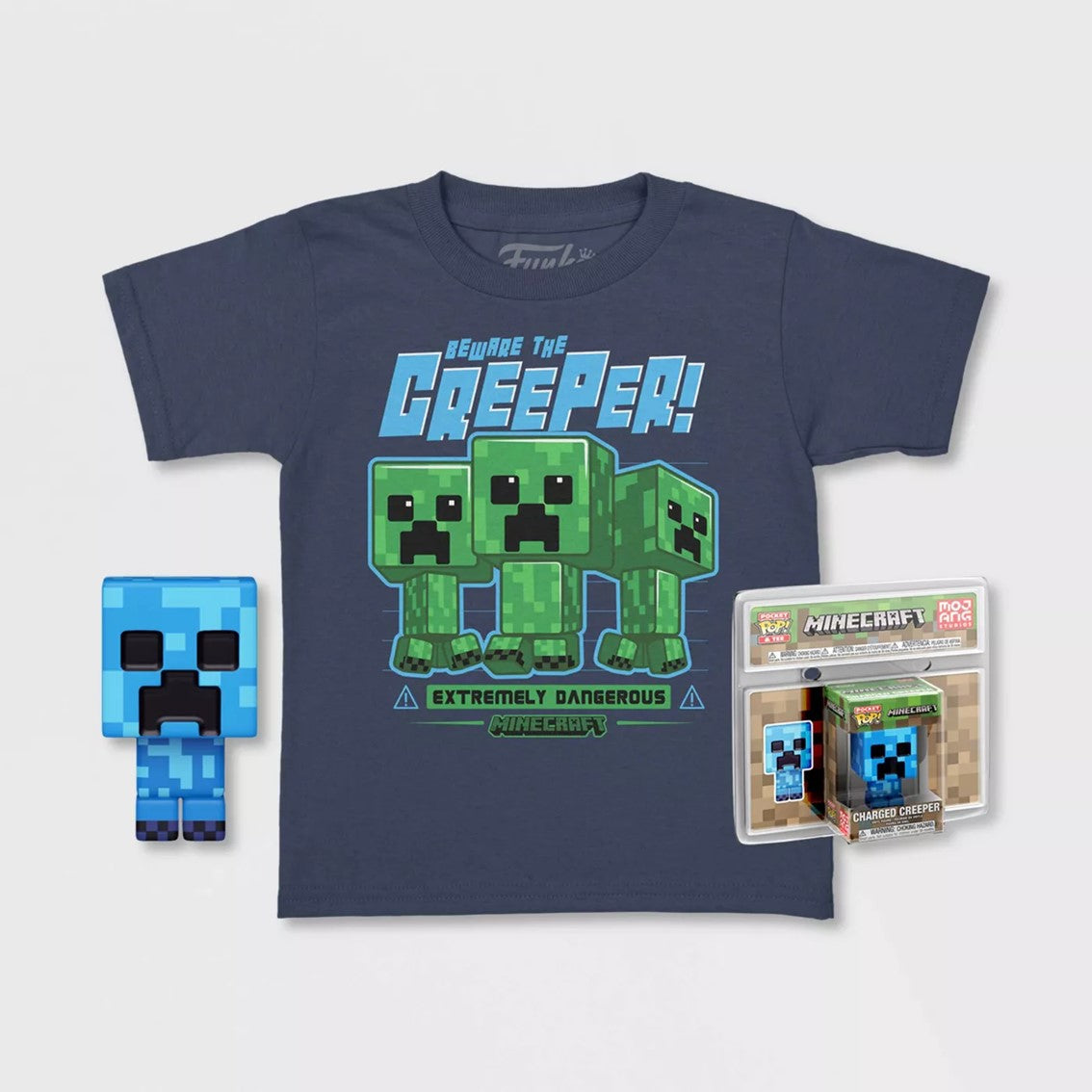 Pop tee minecraft charged creeper funko camiseta talla l