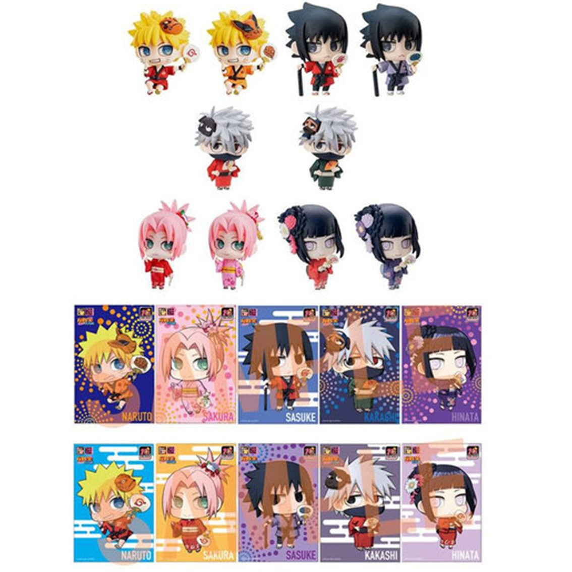 Set figuras con postales megahouse naruto shippuden petit chara land Frikytopia