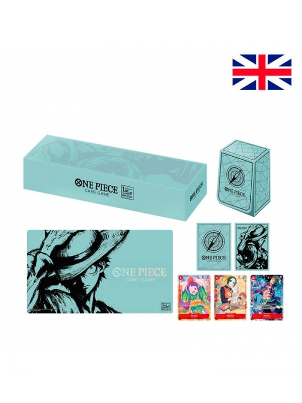 Pack tapete y caja de mazo one piece card game 1st anniversary Frikytopia