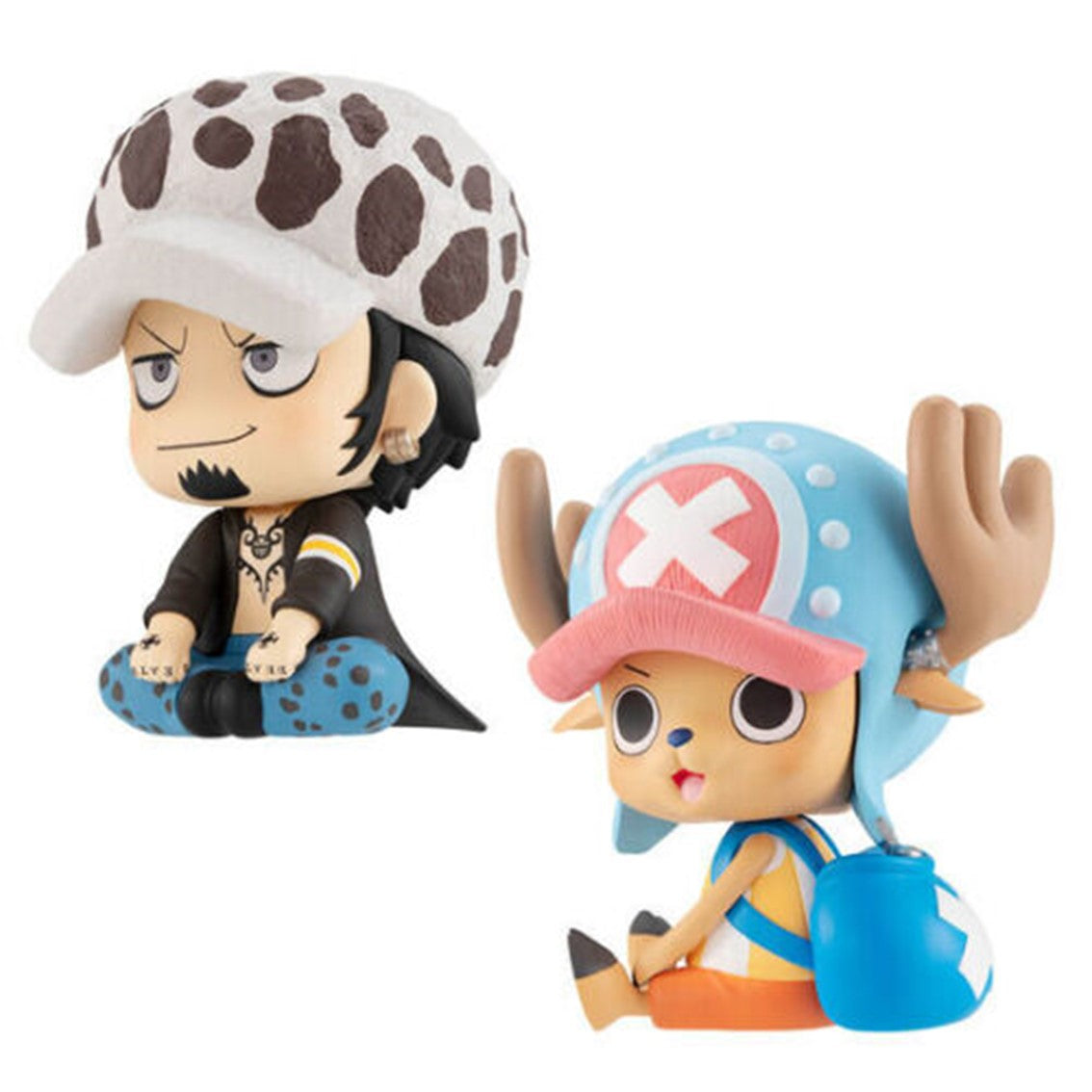 Pack 2 figuras megahouse one piece look up trafalgar d law tony tony chopper Frikytopia