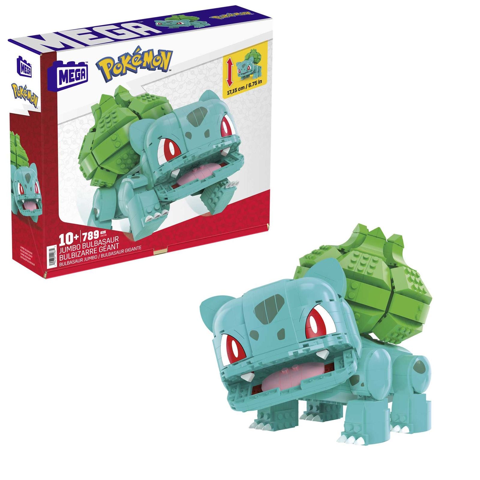 Figura mattel mega construx pokemon jumbo bulbasur mega construx 789 piezas