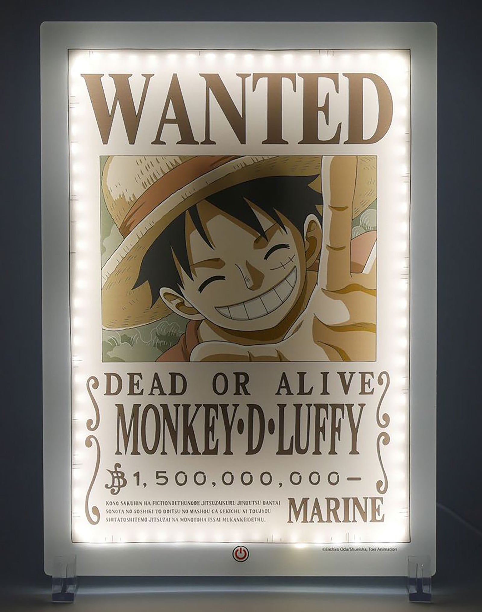 One Piece Lampara de pared LED Wanted Luffy 30 cm