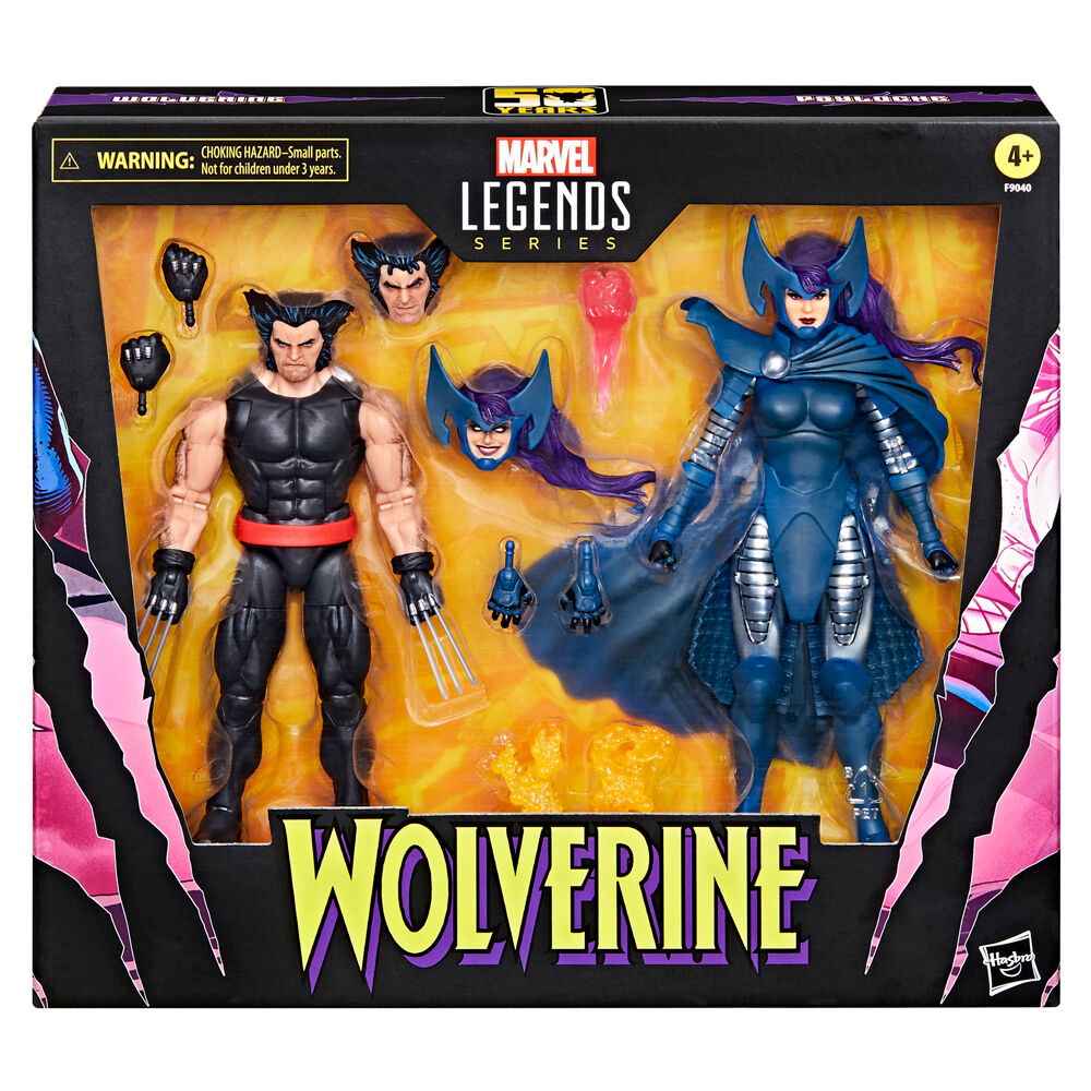 Set figuras hasbro marvel legends series wolverine lady psylocke