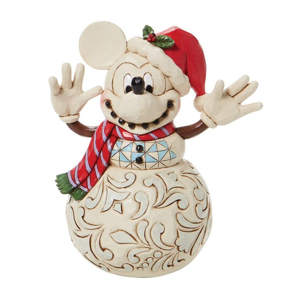 Figura enesco disney muñeco de nieve mickey navideño Frikytopia