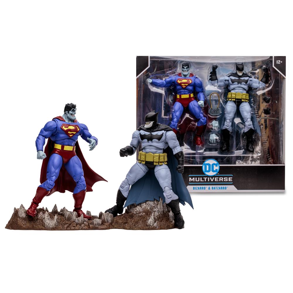 Pack de 2 figuras mcfarlane dc multiverse bizarro batzarro