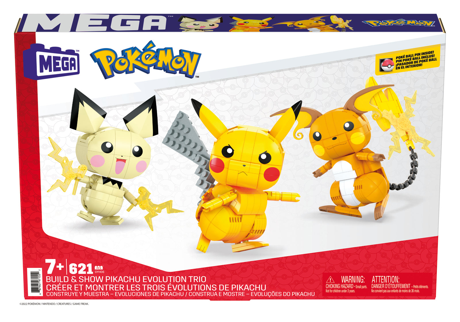 Figura mattel mega construx pokemon 3 pokemon pichu pikachu y raichu Frikytopia