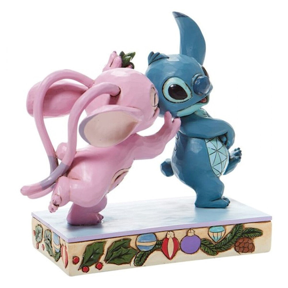 Figura enesco disney lilo stitch y angel con muerdago Frikytopia