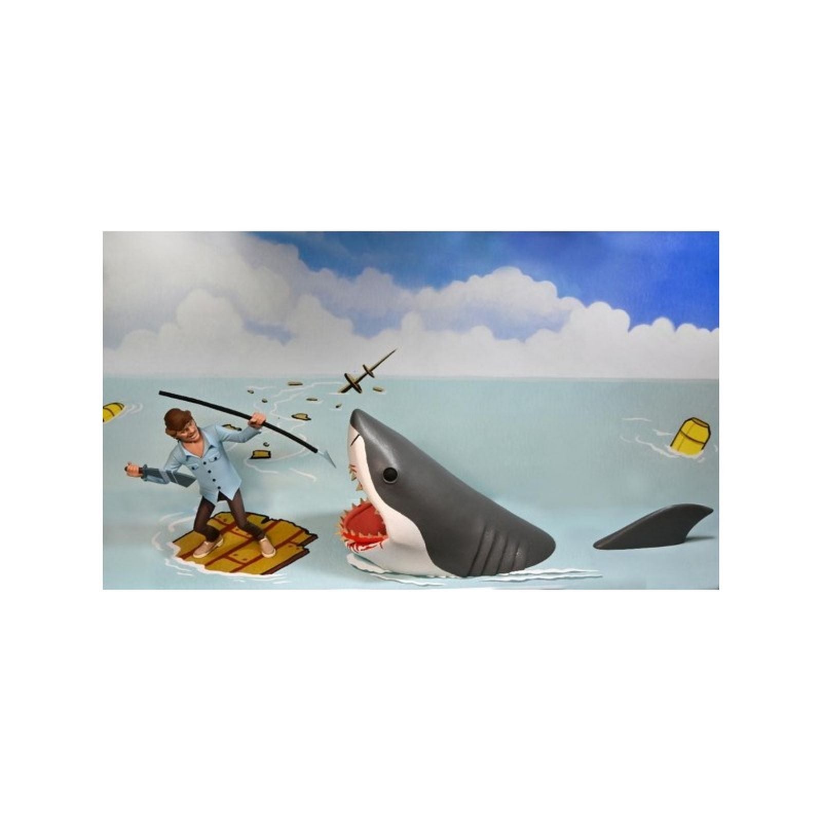 Figura accion neca toony terrors quint tiburon pack 2 figuras jaws