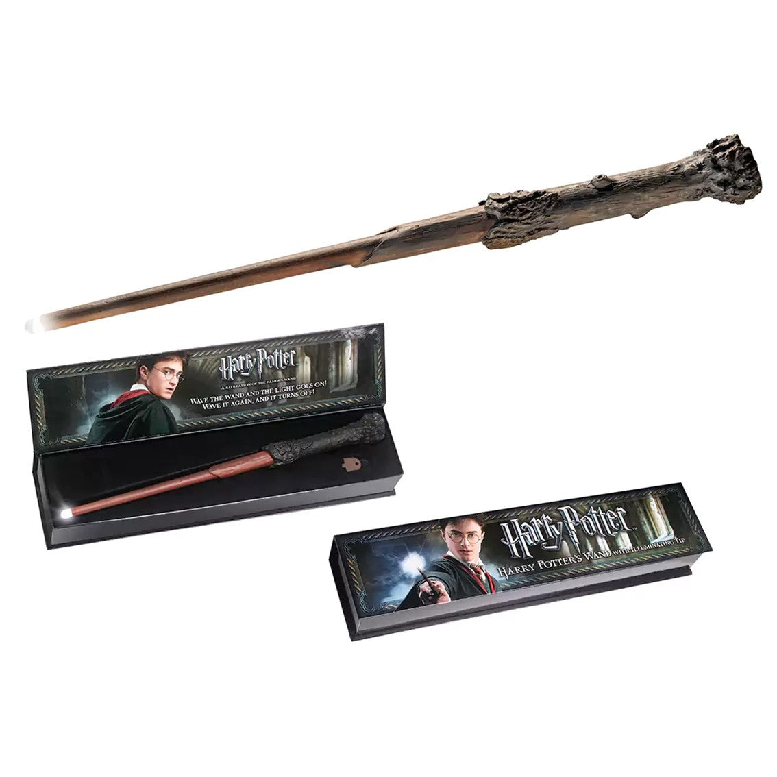 Varita magica luminosa the noble collection harry potter 35 cm Frikytopia