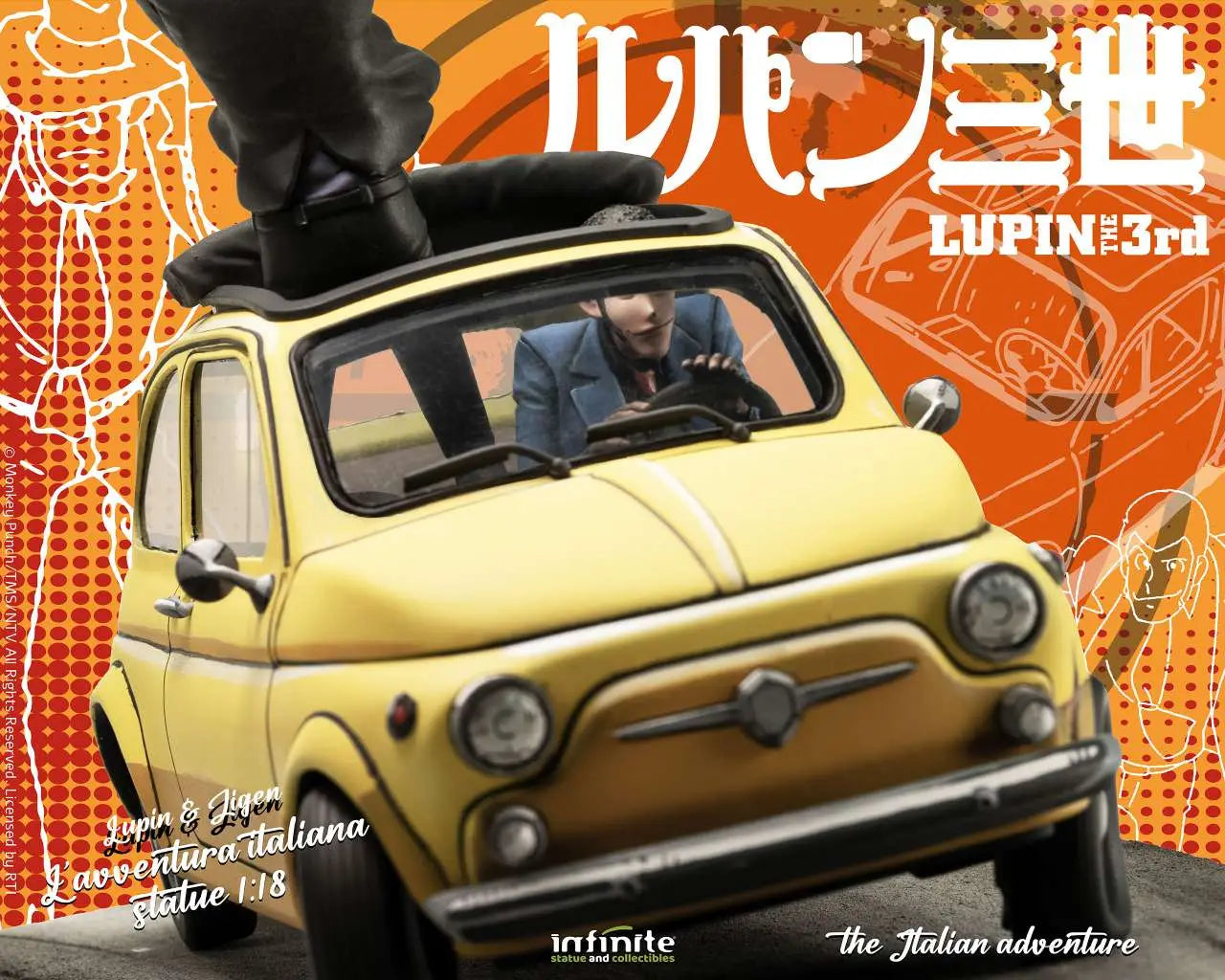 LUPIN 3RD THE ITALIAN ADVENTURE LUPIN JIGEN 1/18 Estatua