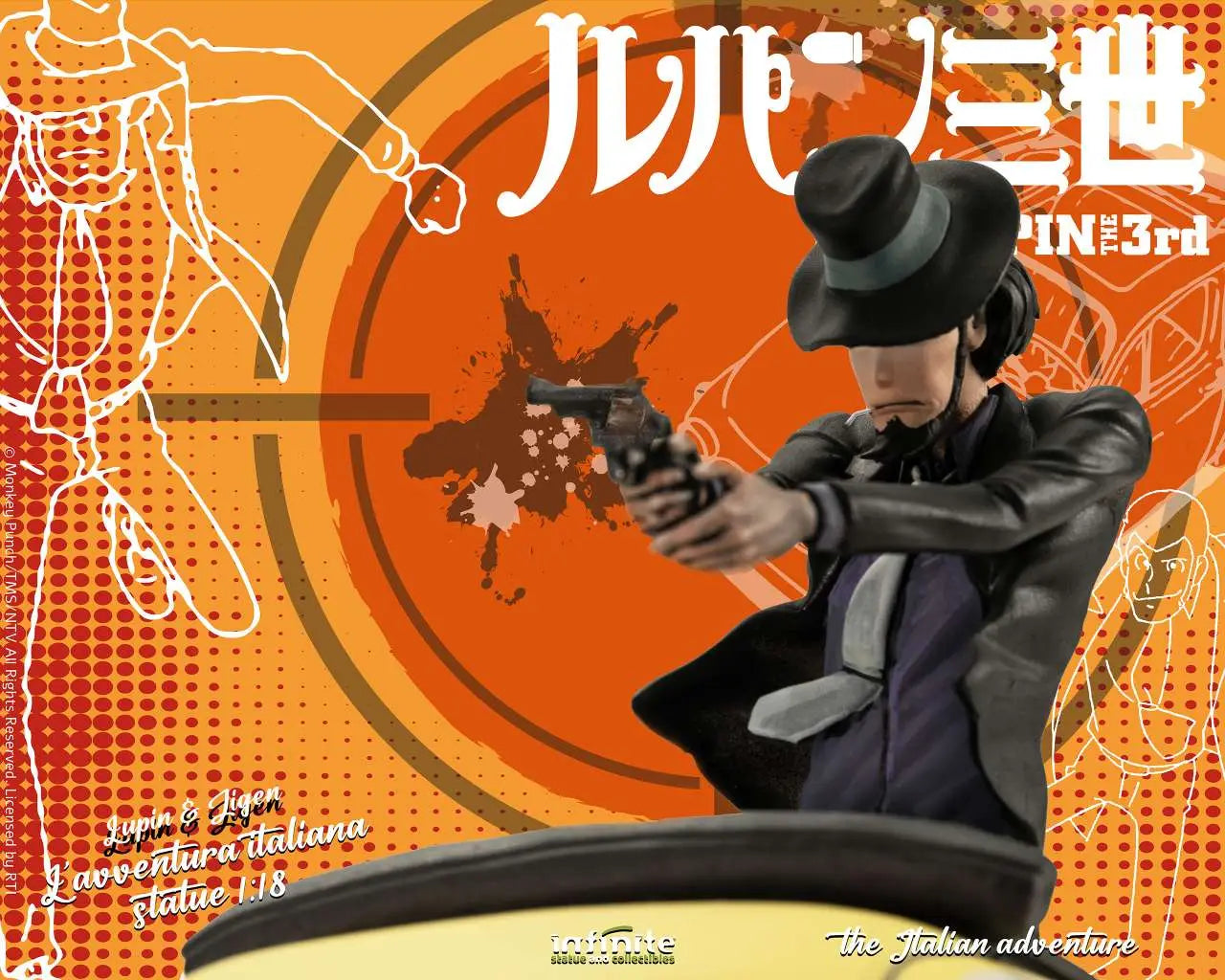 LUPIN 3RD THE ITALIAN ADVENTURE LUPIN JIGEN 1/18 Estatua