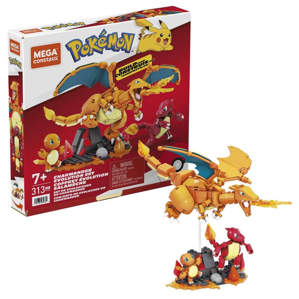 Pokemon Kit de Construccion Mega Construx Set de Evoluciones de Charmander Frikytopia