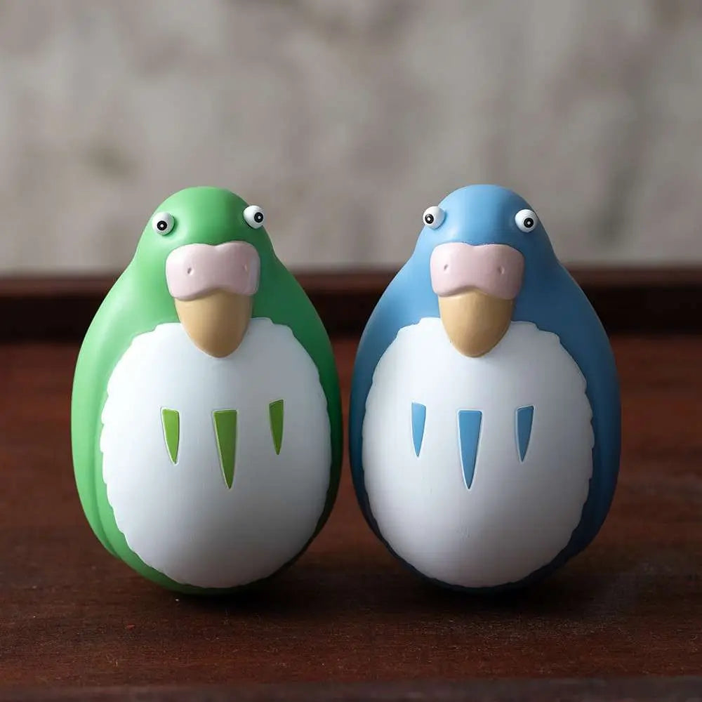 THE BOY AND THE HERON BLUE & GREEN PARAKEET TWO PACK ROLY POLY Figura Frikytopia
