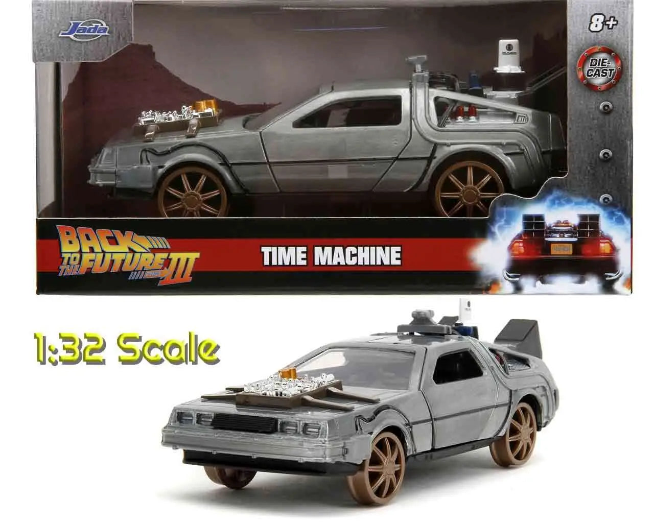 BACK TO THE FUTURE PART 3 DELOREAN RAILROAD WHEELS 1/32 DIE-CAST MODEL VARIANT LIMITED EDITION Frikytopia