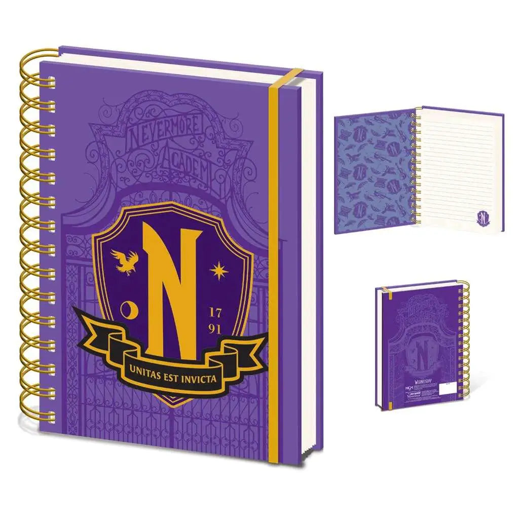 WEDNESDAY NEVERMORE SHIELD WIRO Libreta Frikytopia