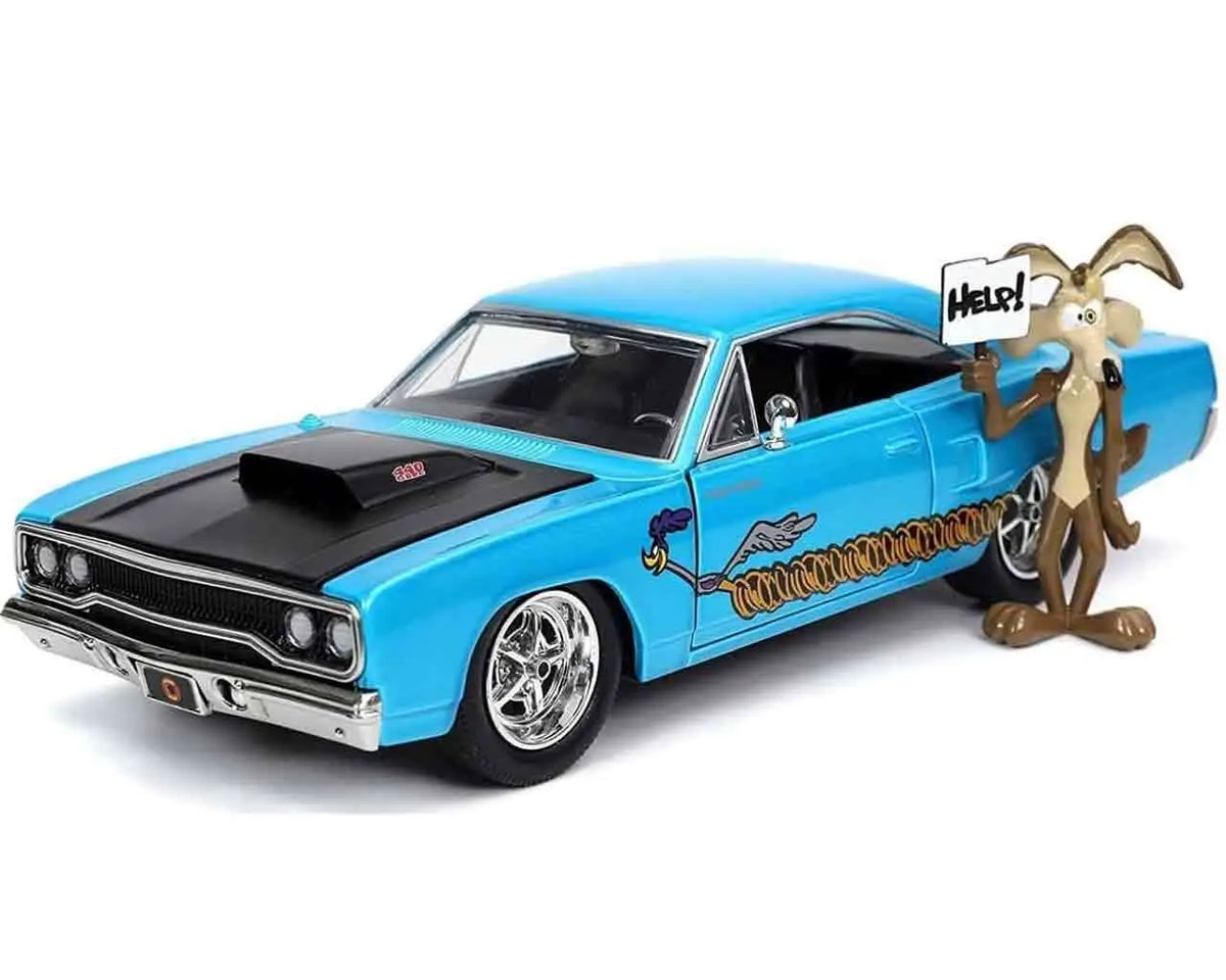 LOONEY TOONES 1970 PLAYMOUTH ROADRUNNER & COYOTE 1/24 DIE-CAST MODEL