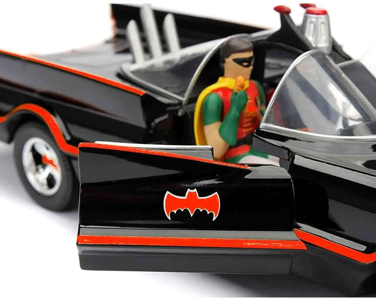 BATMAN 1966 BATMOBILE WITH CHARACTERS DIE-CAST MODEL 1/24 DELUXE EDITION